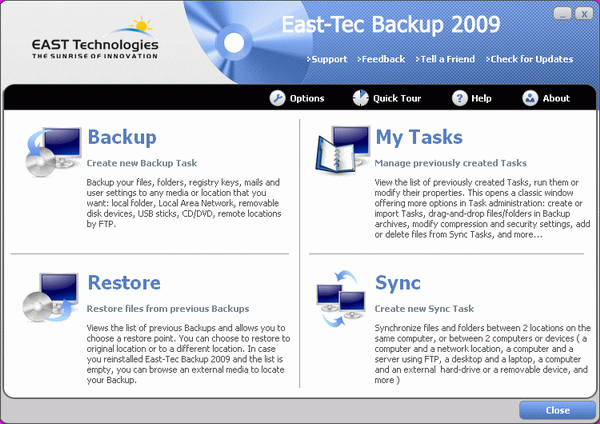 Backup to HD with the best East-Tec Backup tool!